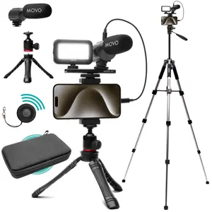 UVlogger+MV-T5-IP | Smartphone Vlogging Kit with Fullsize Tripod | Movo