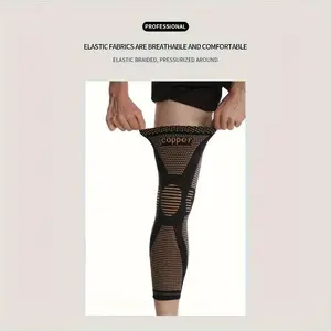 2pcs/1pair Long Copper Compression Knee Pads, Suitable for Men and Women, Warm and Breathable, Ideal for Sports, Running, Basketball, Volleyball, Golf, All Sports, Suitable for Outdoor Sports, The Best Gift for Your Lover and Family