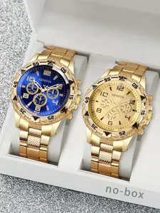 Men's Stainless Steel Watch Set, Round Dial Business Style Quartz Watches, Quartz Analog Watch, Business Fashion Watches, Perfect for Daily Wear & Holiday Gifts