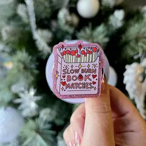 Slow Burn Magnetic Kindle Grip Holder | Cute Bookish Accessory with Adhesive Metal Ring | Reading Gift for Book Lovers