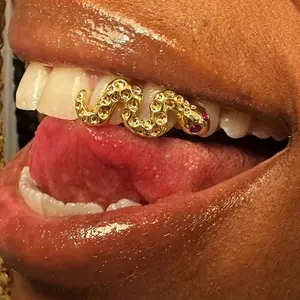 Snake-Shaped Hip-Hop Classic Tooth Dental Accessory, Party Dance Event Decoration, Short Video Shooting Props, Unique Theme Decorations