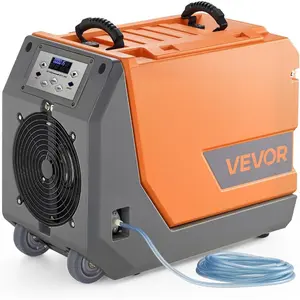 VEVOR 180 Pints Commercial Dehumidifier with Pump/Drain Hoses, Portable Crawl Space Dehumidifiers for Basement Storage Room Industrial Grade, Auto Defrost, Heavy - duty LLDPE, Foldable HandleVEVOR Super Brand Day
