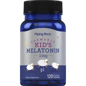 Piping Rock Kids Melatonin 1mg | 120 Chewable Tablets | Childrens Supplement | Non-GMO, Gluten Free