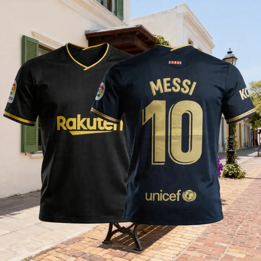 Messi 2020-21 Retro Home Away Blue Black No.10 Short-sleeved Long-sleeved Soccer Jerseys