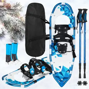 Versatile 4-in-1 Snowshoeing Kit for All Ages - Includes Lightweight Terrain Snow Shoes, Waterproof Leg Gaiters, Adjustable Trekking Poles & Carry Bag - Perfect for Winter Adventures