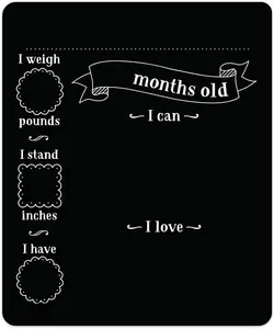 Sturdy Monthly Stats and Milestones Plastic Sign, 10” x 12” Adorable Gender Neutral Black Photo Prop, Gifts for Expecting Moms to Create Lasting Memories