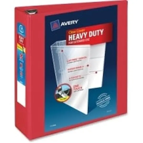 Avery Heavy-Duty EZD Ring Reference View Custom Binders - Red, 3 in. Binders for Office Stationery & Supplies, Custom Binder Binders