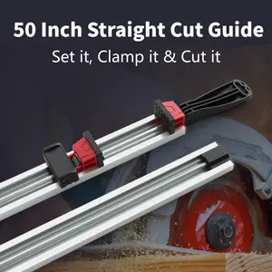 GJANSH Straight Cut Guide, Aluminum Alloy Edge Clamp for Circular Saw Router Table Saw, Woodworking Cutting Guide Tool
