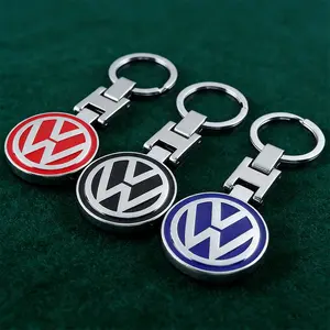 1Pcs Car Logo Keychain Zinc Alloy Key Rings Decorative Accessories Keychain Accessory Vehicle For VW GTI Polo Golf Passat Tiguan Arteon Touareg CC Taigo Caddy Jetta T-ROC Beetle Sharan Touran Scirocco