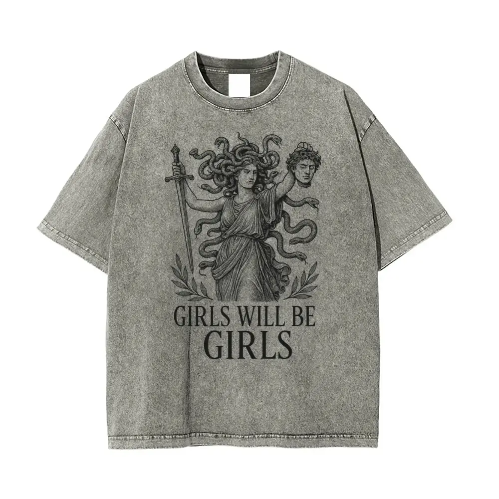 Unisex Oversize Washed Batik T-Shirt - Pure Cotton, Short-Sleeve, Round Neck, Casual, All Season, Super Soft Streetwear Menswear for Men and Women