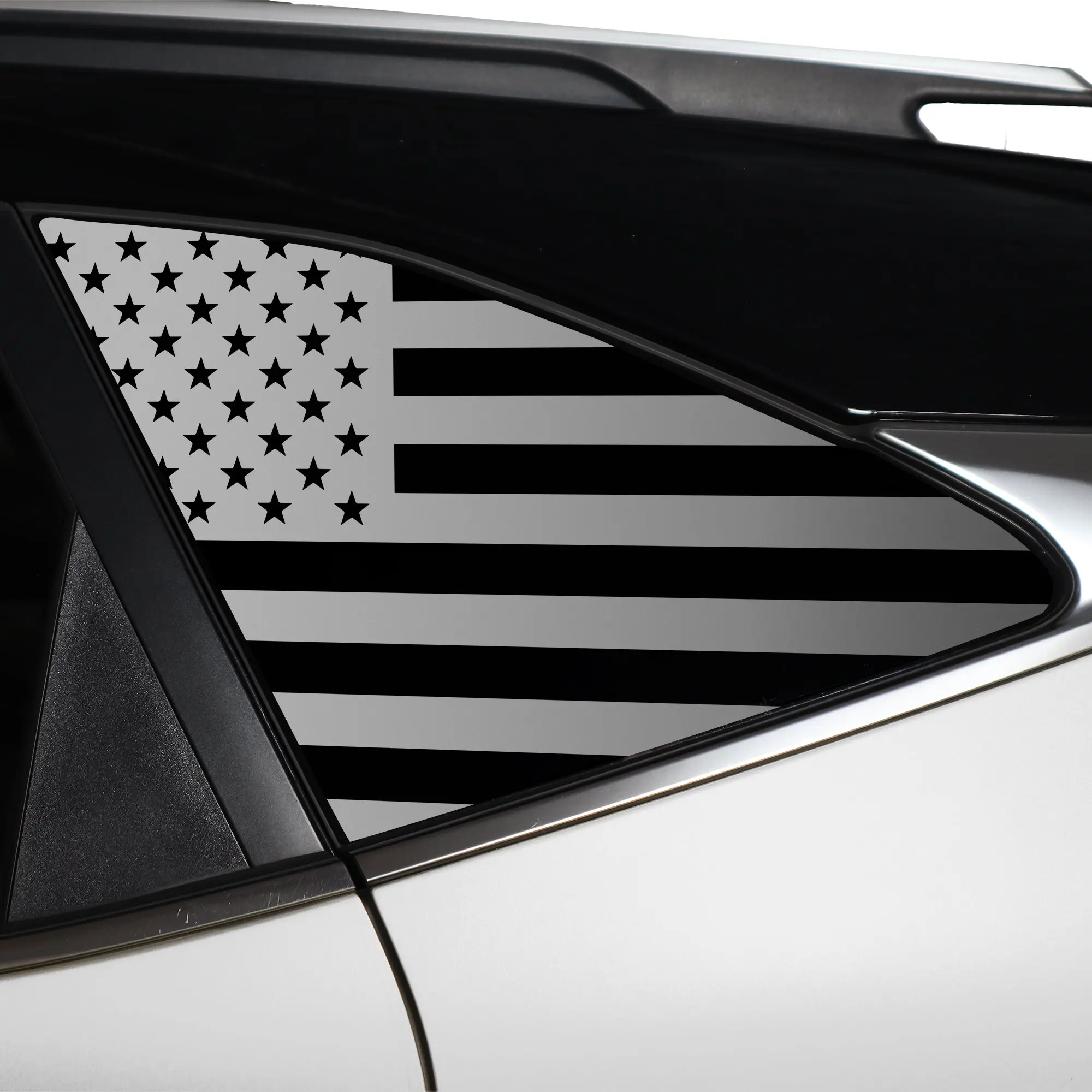 American Flag Quarter Window Decal for KIA Seltos 2021-2026 – Precut Matte Black Vinyl