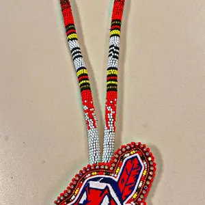 Key Chain Lanyard Custon Beaded Indians 14”