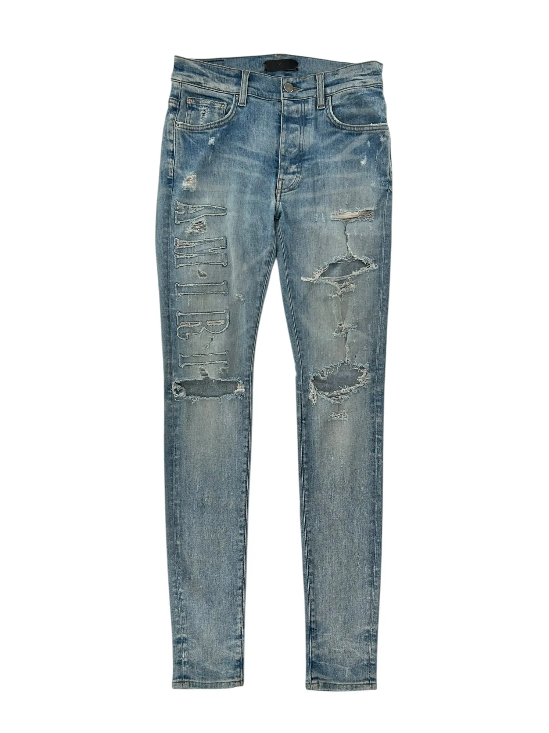 990821 Amiri Spellout Denim Lightwash