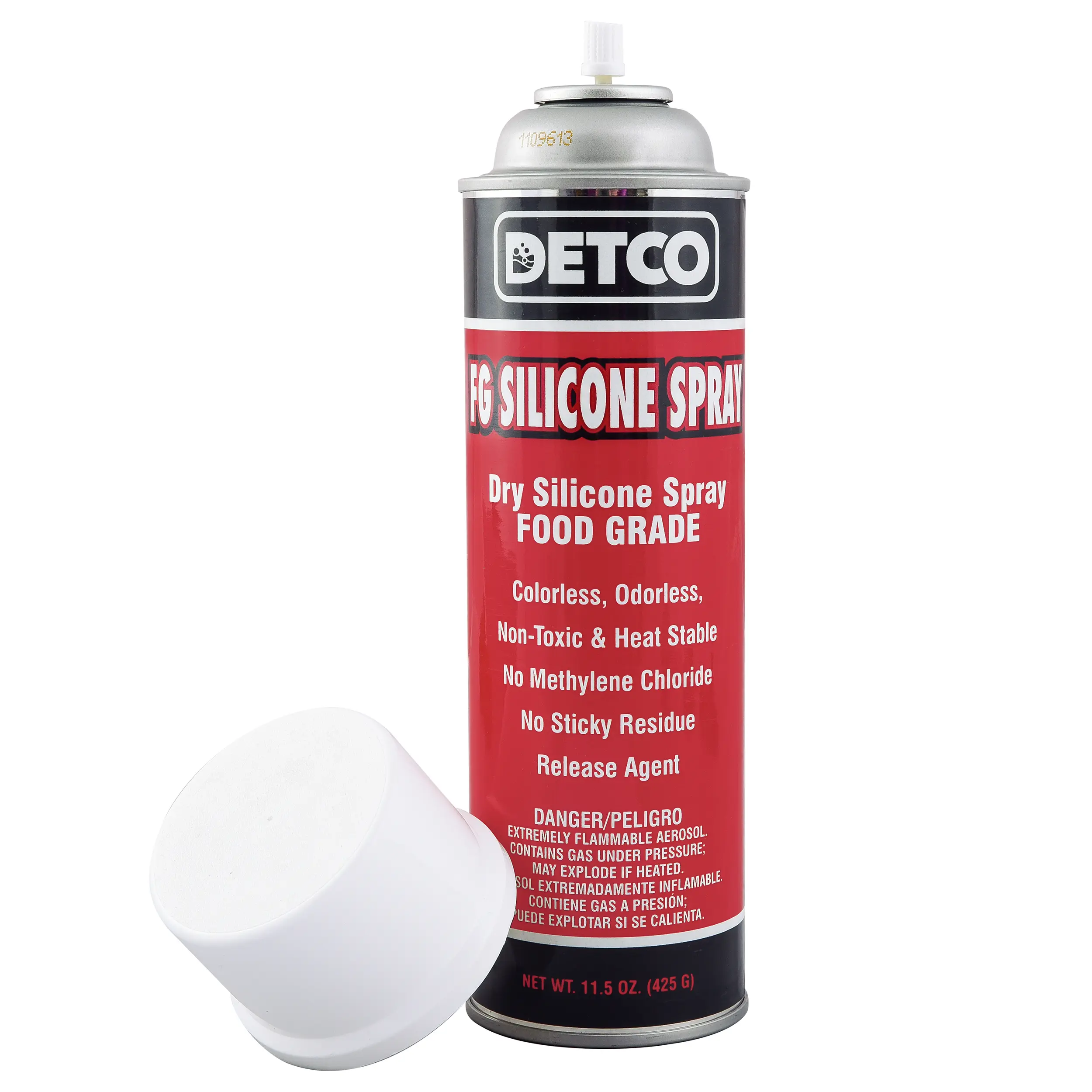 DETCO Food Grade Silicone Spray - Non-Toxic, FDA-Compliant, Heat-Stable, Colorless & Odorless Lubricant Rated for Incidental Food Contact, for Packaging Equipment, Complies With Fda Regulations