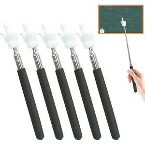5 count Telescopic Teachers Pointer, Extendable Hand Pointer Finger Pointer Stick, Mini Retractable Classroom Pointer for Elementary School  Teacher,Classroom Supplies (Black)