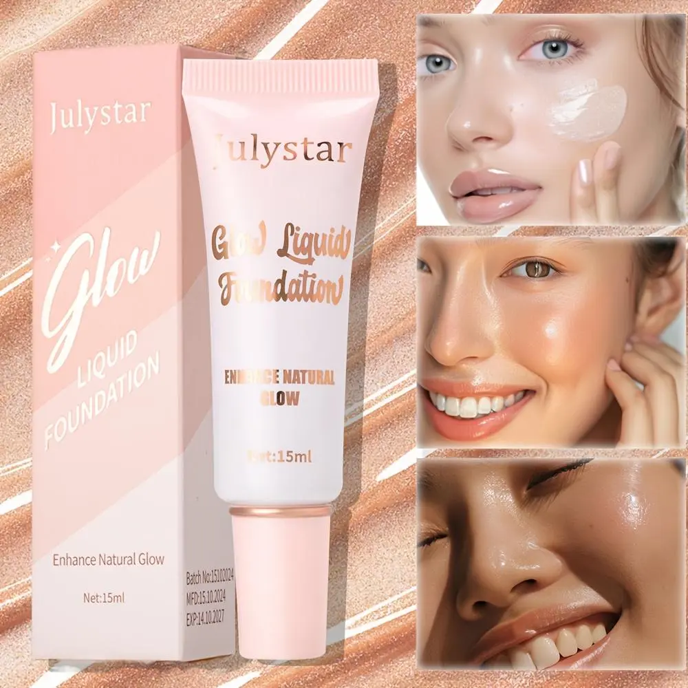 Long Lasting Liquid Highlighter & Foundation Cream, 1 Count Waterproof Radiant Glowing Makeup for Face and Body, Easy to Blend Brightening Foundation, Bronzer