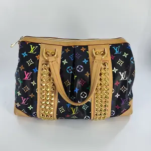 Pre-owned Louis Vuitton Canvas Tote Bags Black Monogram Multicolore Courtney GM Bag JV00284