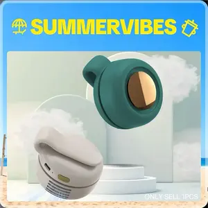 Portable Button-Control Bladeless Small Fan, Lazy Handheld & Neck-Hanging Rechargeable Electric Fan, Summer Personal Fan, Great for Gifts