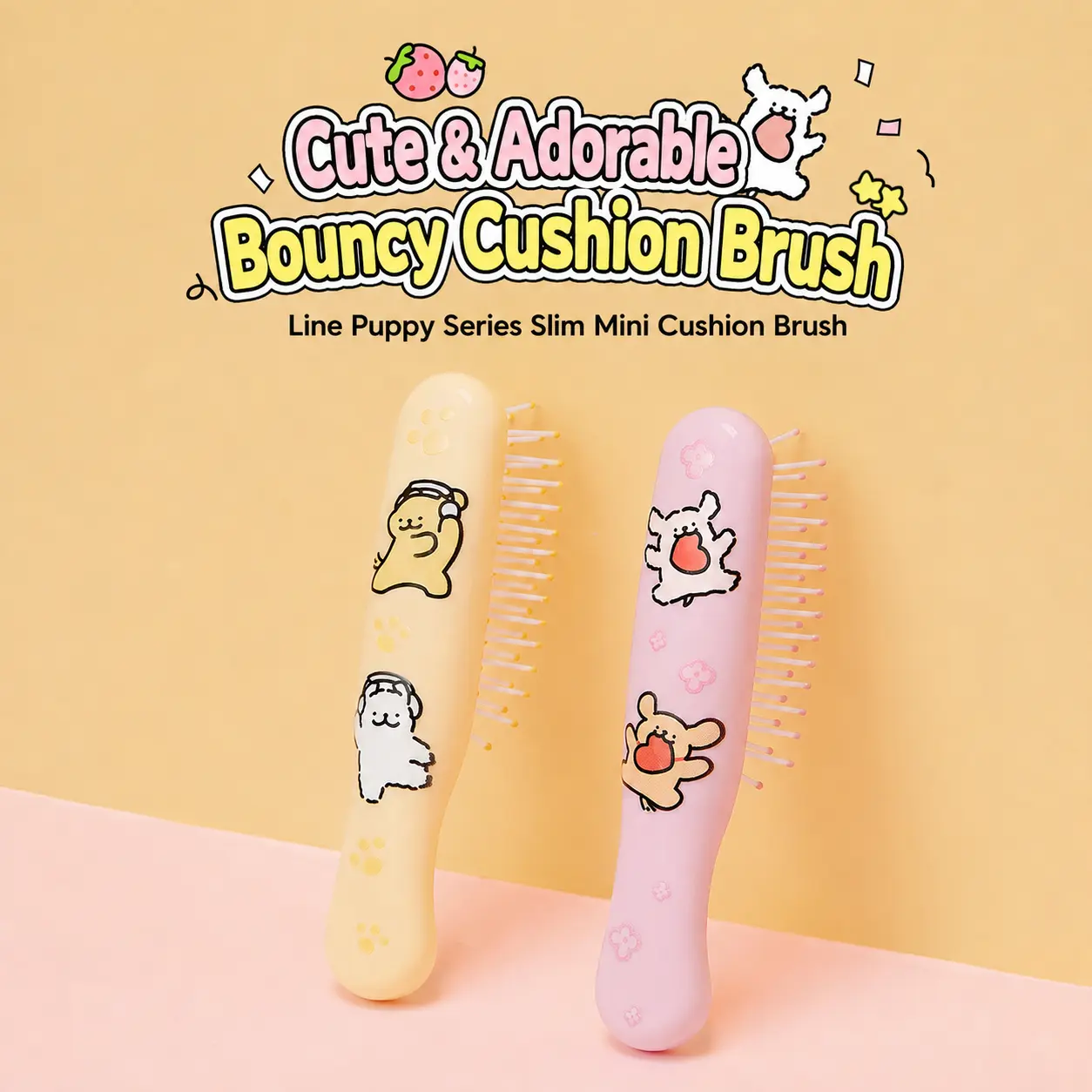 Miniso Maltese Pink Hairbrush - Gentle, No-Pull Detangling Hair Tool for Girls, Ideal for Daily Home & Travel Use, Cute Back-to-School Beauty Gift