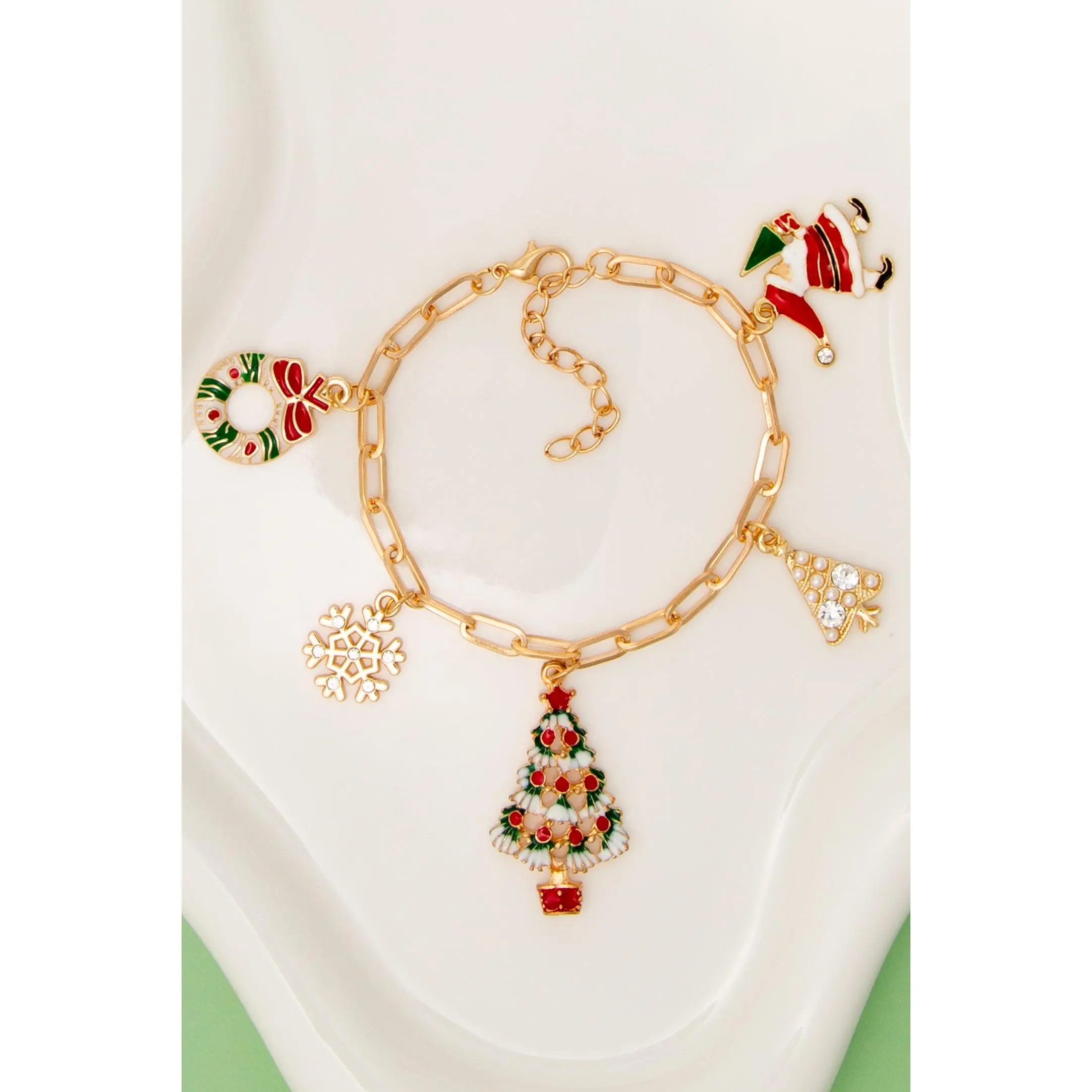 Alanna Christmas Enamel Holiday Charm Bracelet