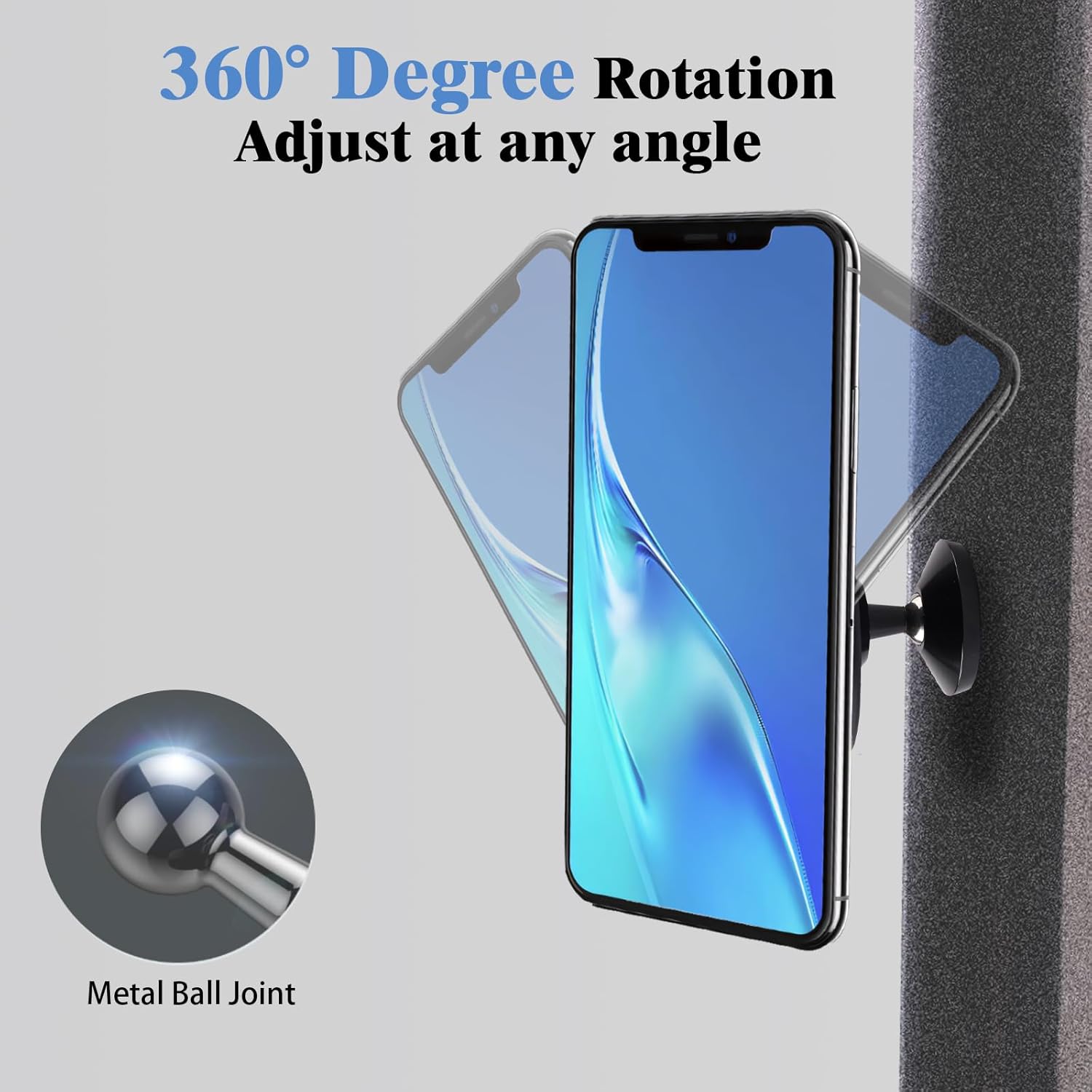 Double-Sided Magnetic Phone Holder with 360° Rotation – Strong MagSafe Compatible Mount for Gym, Golf Cart & Hands-Free Video Recording (iPhone 17/16/15/14/13)