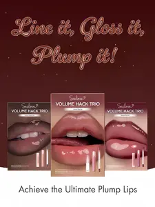 Volume Hack Trio Sweet Fig Set lLip Combo for Plump, Hydrated &Glossy Lips | 3-in-1 Kit (3 Shades,Lip Mate Pencil 0.5g, Melting Balm3.5g, & Color Gloss 4g)