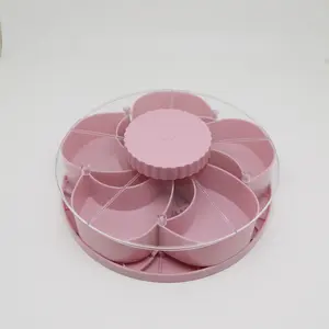 Rotating Appetizer Serving Tray with Lid, Divided Snack Organizer for Home & Outdoor Use, Ideal for Dining Rooms, Picnics, Bbqs