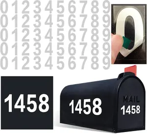 1.5 inch Mailbox Numbers for Outside, 50 Pcs Rective Number Stickers with Sticky Tab for Easy Backing paration, Pre-cut for Effortless Align, Strong lf Adhesive Vinyl Address Numbers for Hous