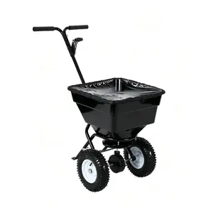 80LBS Push Broadcast Spreader – 12FT Coverage, 13" All-Terrain Wheels, Adjustable Flow – Heavy Duty Walk Behind Spreader for Fertilizer, Grass Seed & Ice Melt