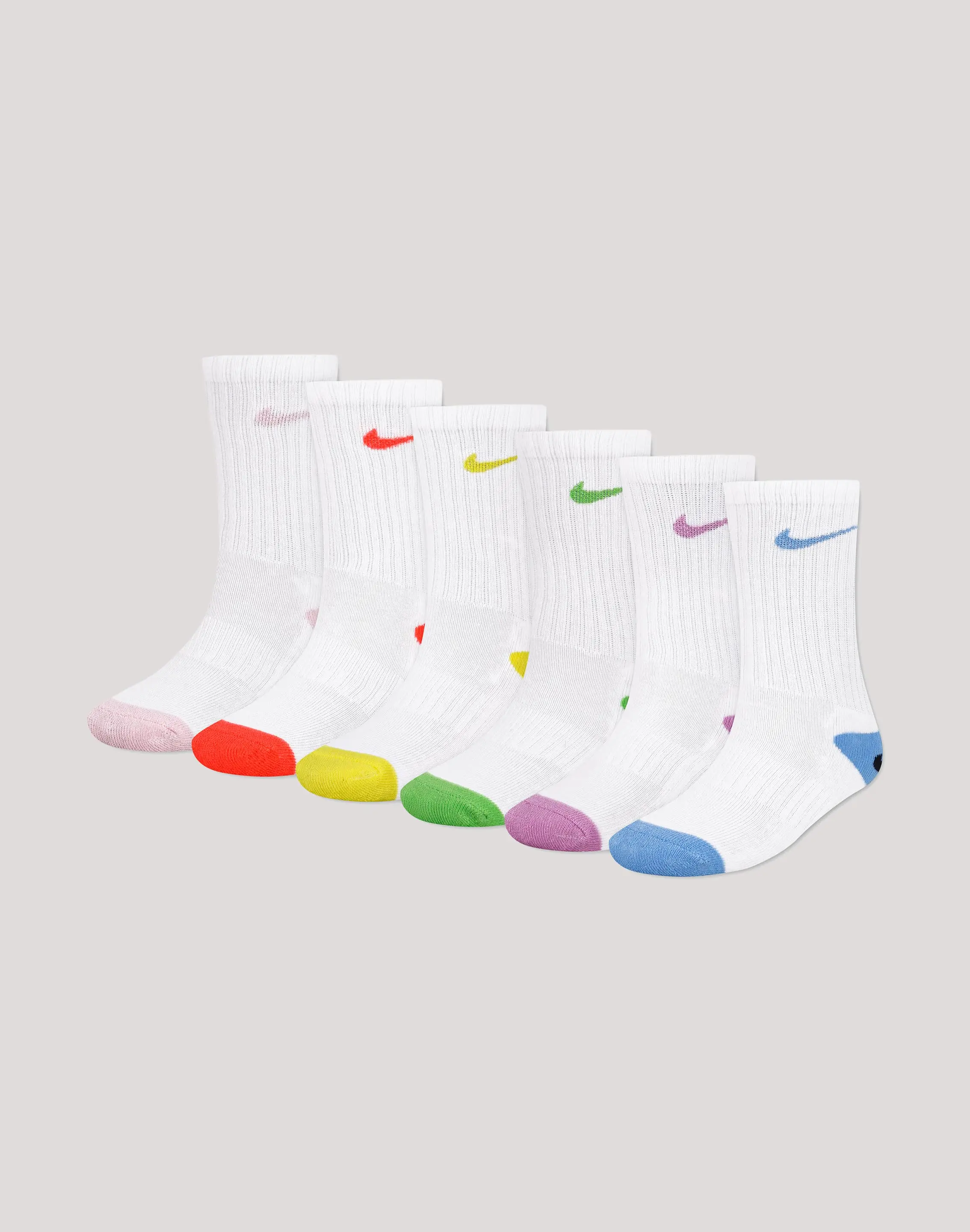 Kids Nike Smiley Crew Socks 6-Pack Grade-School