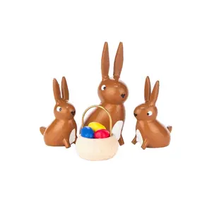 Alexander Taron 224-036 Dregeno Easter Rabbit Family Ornament, Festive Home Decor