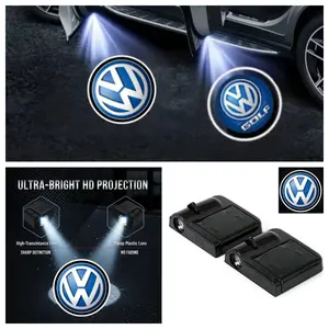 4 Pack Volkswagen Logo Door Welcome Light - Fits Golf/Passat/Tiguan/Touareg/CC, Peel and Stick Non-Destructive Installation, HD Car Projection Lamp