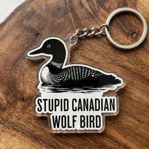 Stupid Canadian Wolf Bird Key Chain, Hollander & Rosanov Magsafe Heated Rivalry Key Chain, Team Hollanov, LGBT Hockey