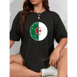 100% Cotton Algeria Flag Soccer Algeria Soccer T-Shirt