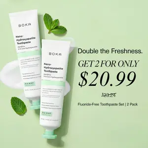 Boka Nano Hydroxyapatite Toothpaste, Fluoride Free Toothpaste, Appropriate for Sensitive Teeth - for Adults - US Manufactured Boka Nano Hydroxyapatite Toothpaste, Fluoride Free Toothpaste, Appropriate for Sensitive Teeth - for Adults - US Manufactured