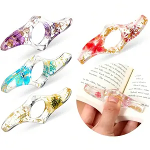 Floral Decorative Book Page Clip, Lightweight Dried Flower Design Reading Thumb Clip, Teacher Student Reading Aid, Stationery Gift