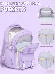 Student Backpack for Girls, Stylish and Casual, 15-Inch Laptop Compatible, Ideal for Teens, School, Outdoor Travel, All Seasons