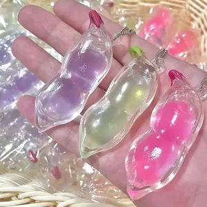 New Cute Simulation Bean Squeeze Toys Children Decompression Toys Keychain Pendant Pinch Music Fidget Toys squishy Toy Kids Toy