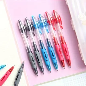 8-Piece Set Click Pen Ballpoint Pens Smooth Writing Pens Signature Brush Office Exam Teacher Student Water-Based Carbon Pencil