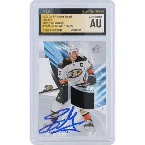 Ryan Getzlaf Anaheim Ducks Autographed 2020-21 Upper Deck SP Game Used Relic #49 CGC Fanatics Witnessed Authenticated Card - Fanatics Authentic Certified