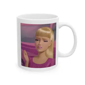 Dye-Coated Reusable Ceramic Coffee Mug - Glossy, Washable Drinkware with Funny "Me Trying to Stay Polite When My Face Can't" Reaction Design for Daily Use, Cartoon Mascot & Ceramic Coated Mugs Category