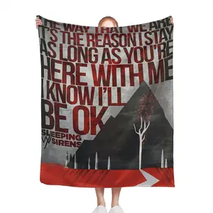 Sleeping with Sirens Band Inspired Ultra-Soft Flannel Blanket - Lightweight All-Season Throw with Bold Typography & Mountain Graphic Design, Durable Multi-Use for Travel, Camping, Home, Office - Perfe