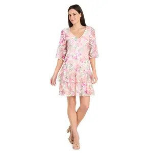 Ivory Blossom Lace Ruffle Dress