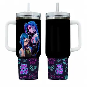 Neon Jinnx Arcane Gamer Graffiti Tumbler 40oz & 30oz, Video Game Fan Drinkware For Men Women, Stainless Steel Travel Cup Gift Idea | 100426.C15928.ID00