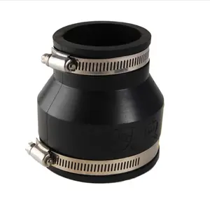 Avalon Rubber Flex Unparallel 4 x 1-1/2 Piping Fitting and Coupling with Secure Clamp Design for Stable Connections