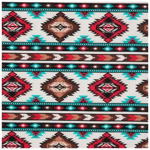 Red & Turquoise Southwest Flannel Fabric