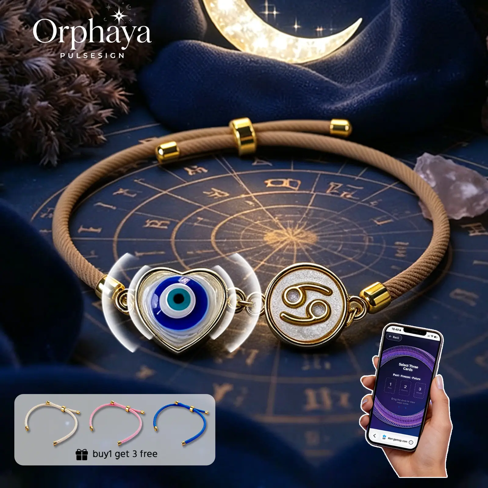 NFC Zodiac Pearl Bracelet - AI Tarot Reading, Daily Horoscope Access, 4 Interchangeable Cords, No App Needed, 1-Tap Cosmic Guidance for Men & Women, Solid Faux Pearl Beaded Costume Jewelry