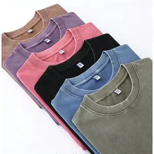 1-4PCS Oversized Tshirts for Men and Women Gym Vintage Heavyweight T Shirts Cotton Workout Acid Wash Baggy Tees, Washed Shirt summervibes