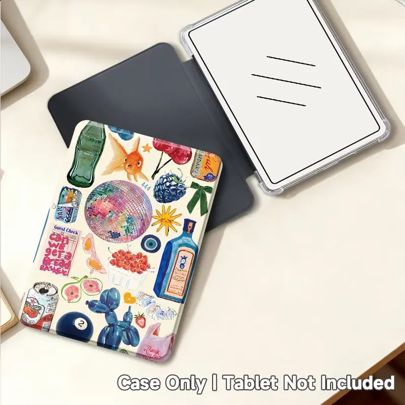 Kindle e-book protective case, ultra soft transparent TPU back shell, stylish design shell, cute illustration patterns painted, Anti-Slip and Scratch-Resistant, lightweight and portable, Black Friday, Christmas gift