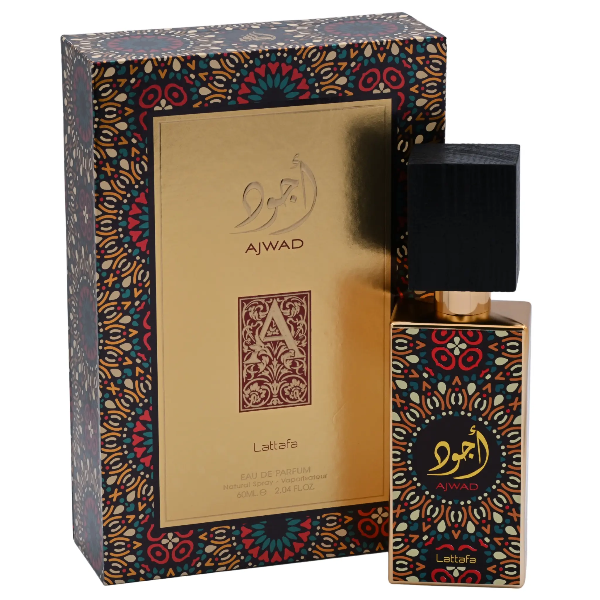 Lattafa Ajwad Unisex EDP Perfume - 2.04 fl oz Natural Spray, Amber Vanilla Aromatic Woody Fragrance, New in Box